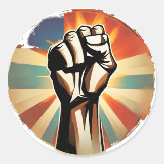 Pegatina Redonda SERIES DE PESCADO CRIADAS - insignia retro