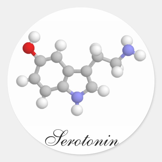 Pegatina Redonda Serotonina (Anverso)