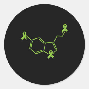 Pegatina Redonda Serotonina de Cinta - Conciencia sobre la salud me