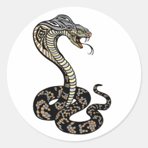 Pegatina Redonda serpiente cobra