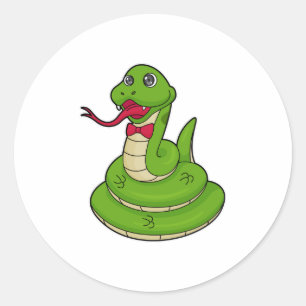 Pegatina Redonda Serpiente con corbata