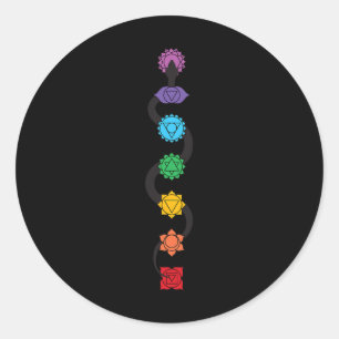 Pegatina Redonda Serpiente Kundalini Ascendente 7 Chakras Yoga - Ku