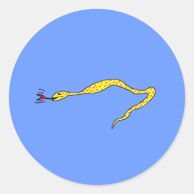 Pegatina Redonda Serpiente Polka Dot (Anverso)