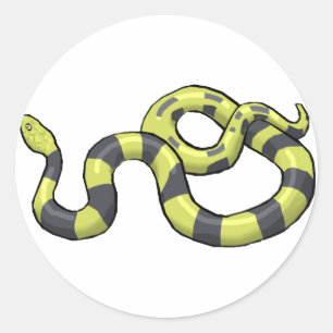 Pegatina Redonda Serpiente Python