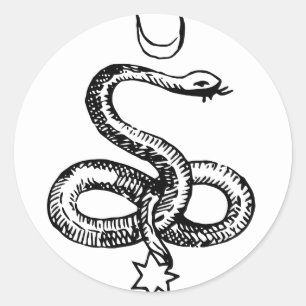 Pegatina Redonda Serpiente - Símbolos paganos