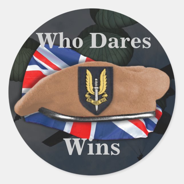 Pegatina Redonda servicio de aire especial como veteranos veteranos (Anverso)