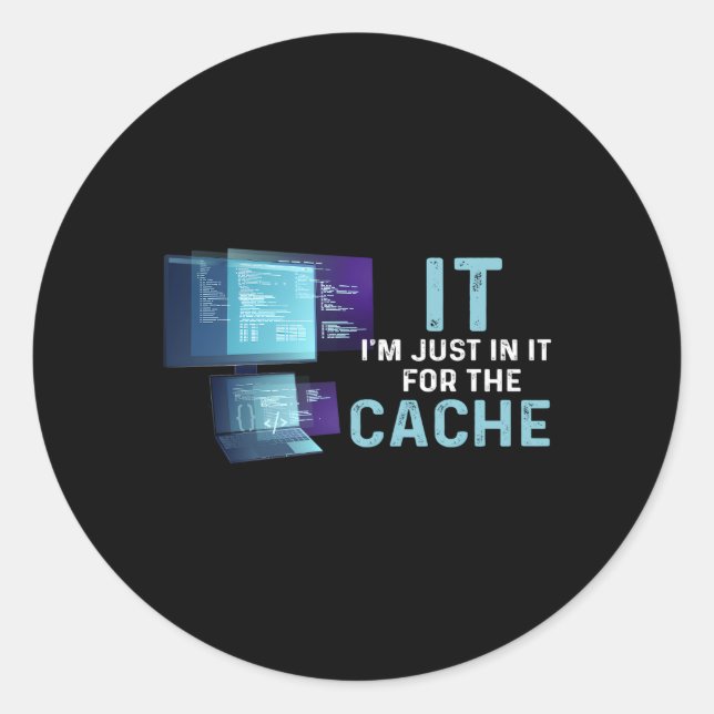 Pegatina Redonda Servicio de asistencia técnica técnico para el que (Anverso)