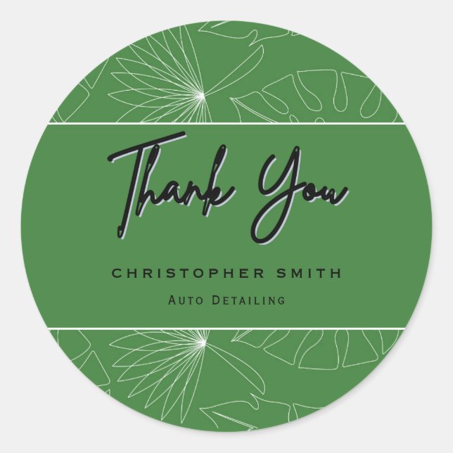 Pegatina Redonda Servicio de desactivación automática tropical (Anverso)