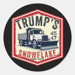Pegatina Redonda Servicio de Eliminación de Copos de Nieve de Trump