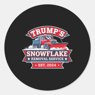 Pegatina Redonda Servicio de remoción de copos de nieve para Navida
