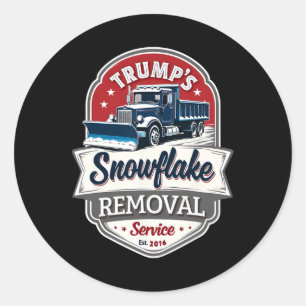 Pegatina Redonda Servicio de remoción de copos de nieve Trump 2024