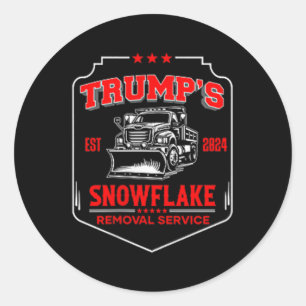 Pegatina Redonda Servicio de remoción de copos de nieve Trump (2 ca