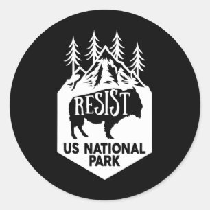 Pegatina Redonda Servicio de Resistencia al Parque Nacional Alt Us