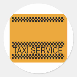 Pegatina Redonda Servicio de taxi con espacio para texto