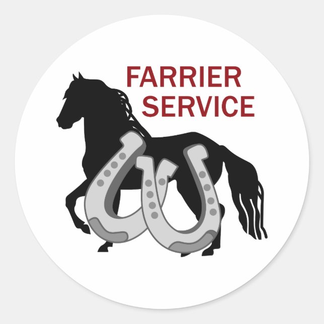 PEGATINA REDONDA SERVICIO FARRIER (Anverso)
