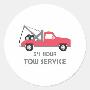 Pegatina Redonda Servicio Tow