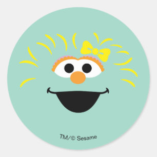 Pegatina Redonda Sesame Street   Arte del rostro de Rosita