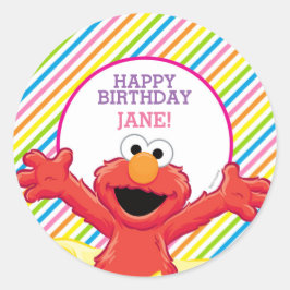 Pegatina Redonda Sesame Street | Cumpleaños de niña de Elmo