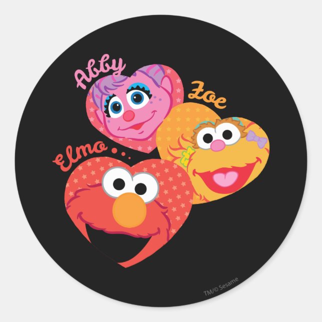 Pegatina Redonda Sesame Street Friends (Anverso)