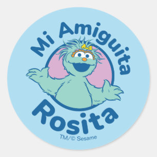 Pegatina Redonda Sesame Street   Mi Amiguita Rosita