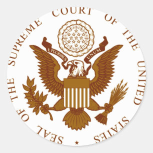 Pegatina Redonda Sesión de la Corte Suprema de Estados Unidos