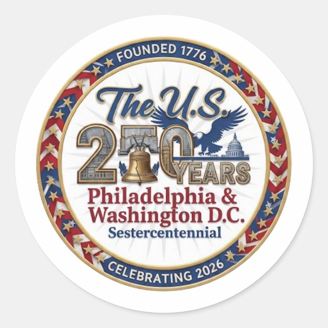 PEGATINA REDONDA SESTERCENTENNIAL (Anverso)