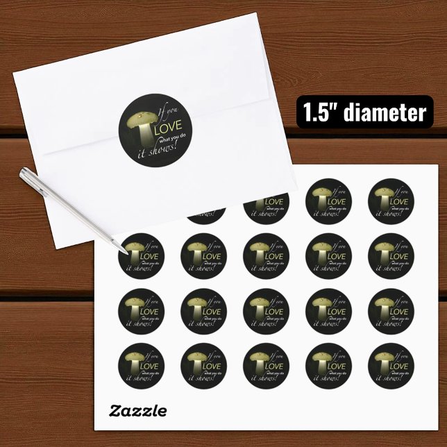Pegatina Redonda Setas solares brillantes con cita Inspiradora (1.5" diameter sticker and sheet)