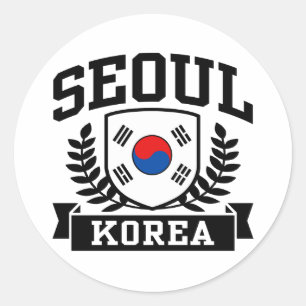 Pegatina Redonda Seúl Corea