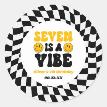 Seven Is A Vibe Retro Seventh 7th Birthday Party