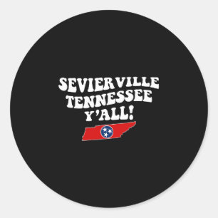 Pegatina Redonda Sevierville Tennessee Y'all Tn Vacaciones del Sur
