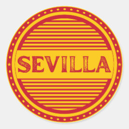 Pegatina Redonda Sevilla City Pride Emblem – Spanish Identity