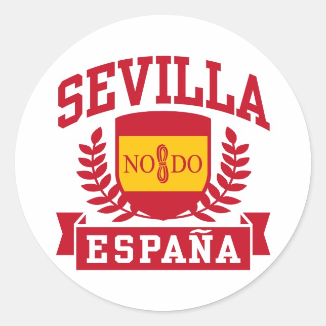 Pegatina Redonda Sevilla Espana (Anverso)