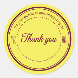 Pegatina Redonda Sewing Icons Thank You Business Sticker
