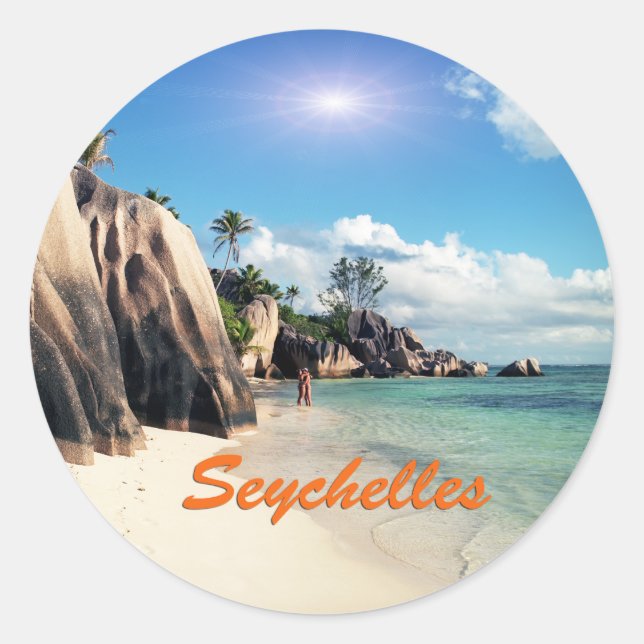 Pegatina Redonda Seychelles (Anverso)