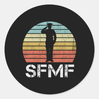 Pegatina Redonda Sfmf Jerga Militar Americana Motto Militar Sfmf