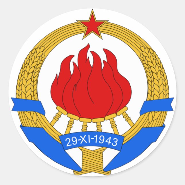 PEGATINA REDONDA SFRJ (Anverso)