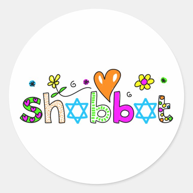 Pegatina Redonda Shabbat (Anverso)