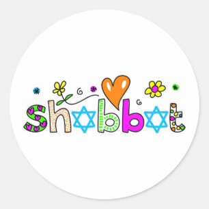 Pegatina Redonda Shabbat