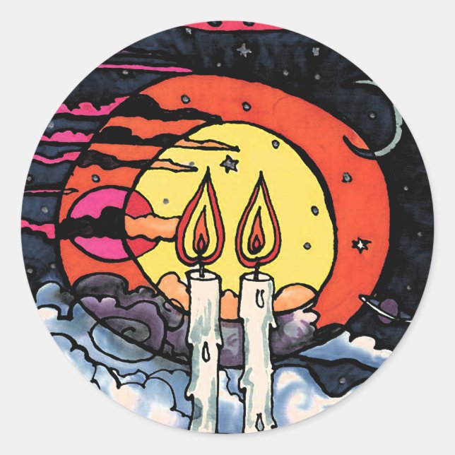 Pegatina Redonda Shabbat (Anverso)