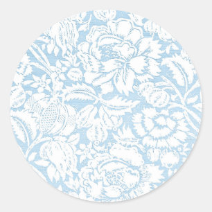 Pegatina Redonda Shabby Blue French Toile