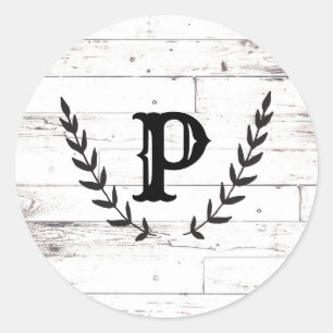 Pegatina Redonda Shabby Chic Laurel Boda