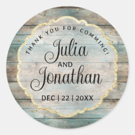 Pegatina Redonda Shabby Chic Pastel Wood Gracias