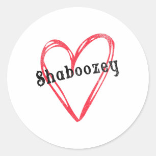 Pegatina Redonda Shaboozey Heart Con Nombre Para Chicas Y Wo