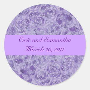 Pegatina Redonda Shades of Purple Save the date Wedding Stickers