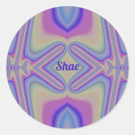 Pegatina Redonda SHAE ~ Pastel Shades Fractal ~ Personalizado