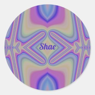 Pegatina Redonda SHAE ~ Pastel Shades Fractal ~ Personalizado