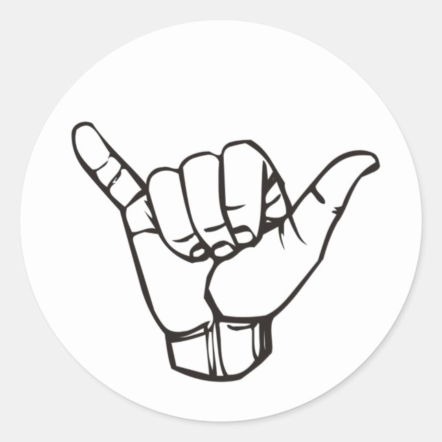 PEGATINA REDONDA SHAKA ASL (Anverso)