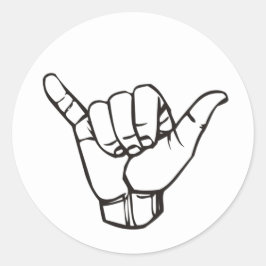 PEGATINA REDONDA SHAKA ASL