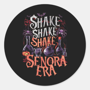 Pegatina Redonda Shake Senora Era Retro Vintage Halloween Spooky Se
