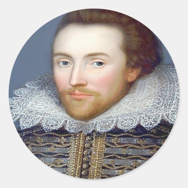 Pegatina Redonda Shakespeare (Anverso)